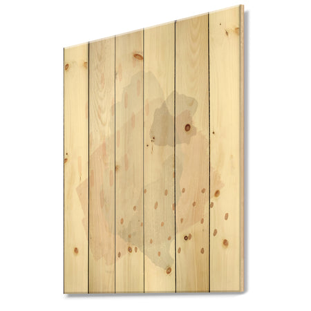 Watercolor Minimal Blush III - Transitional Print on Natural Pine Wood