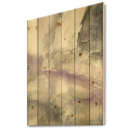 Watercolor Minimal Purple Tones I - Modern Farmhouse Print on Natural Pine Wood
