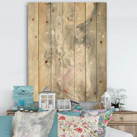 Watercolor Snowflakes I - Modern Farmhouse Print on Natural Pine Wood