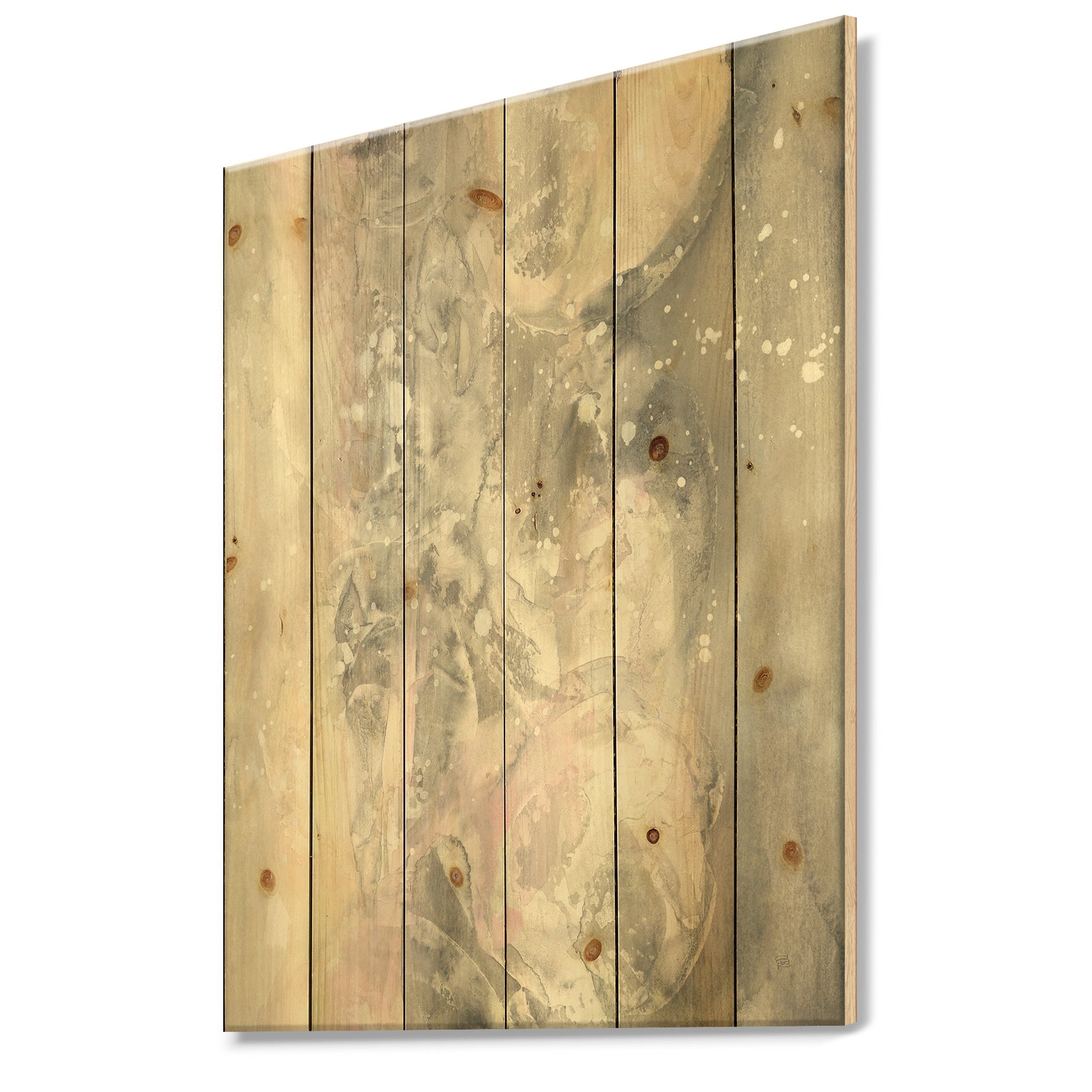 Watercolor Snowflakes I - Modern Farmhouse Print on Natural Pine Wood