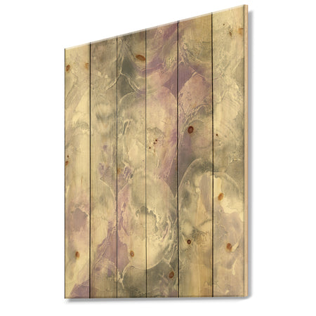 Porch & Den Watercolor Minimal Purple Tones III - Farmhouse Print on Natural Pine Wood