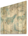 Pale Blue Shade IV - Modern Farmhouse Print on Natural Pine Wood
