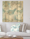Pale Blue Shade IV - Modern Farmhouse Print on Natural Pine Wood