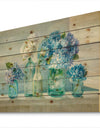 Coastl Flowers Bouquets - Nautical & Coastal Print on Natural Pine Wood