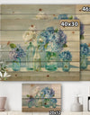 Coastl Flowers Bouquets - Nautical & Coastal Print on Natural Pine Wood
