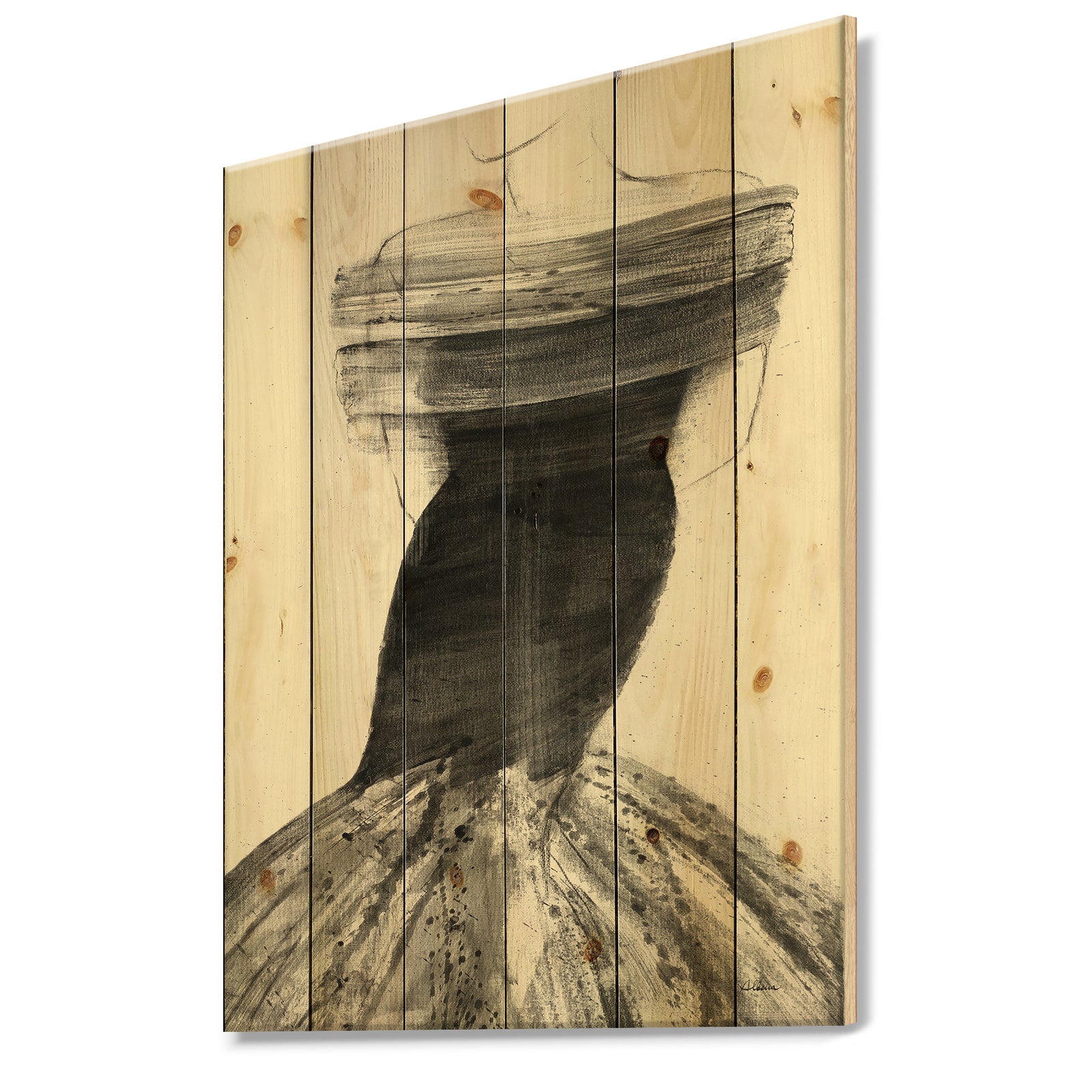 Glam and Fashion Feminine IV - Fashion Figures Print on Natural Pine Wood