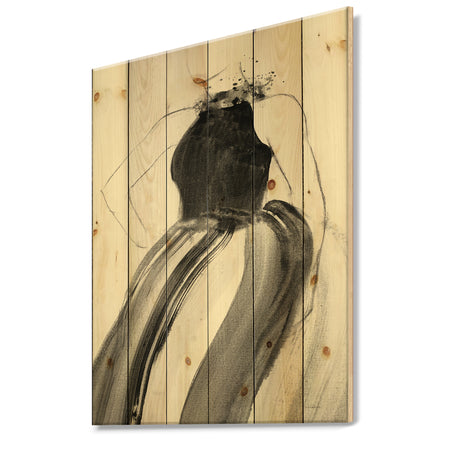 Glam and Fashion Feminine II - Fashion Figures Print on Natural Pine Wood