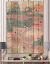 Durty Shabby Pink Blush II - Shabby Chic Print on Natural Pine Wood
