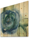 Blue Floral Poppies I - Cottage Print on Natural Pine Wood