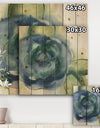 Blue Floral Poppies I - Cottage Print on Natural Pine Wood