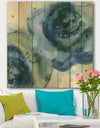 Blue Floral Poppies V - Cottage Print on Natural Pine Wood