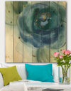 Blue Floral Poppies VI - Cottage Print on Natural Pine Wood