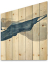 Gouache Sapphire on Gray II - Modern & Transitional Print on Natural Pine Wood