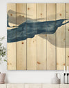 Gouache Sapphire on Gray II - Modern & Transitional Print on Natural Pine Wood