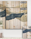 Gouache Sapphire on Gray II - Modern & Transitional Print on Natural Pine Wood