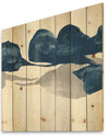 Gouache Sapphire on Gray III - Modern & Transitional Print on Natural Pine Wood