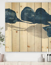 Gouache Sapphire on Gray III - Modern & Transitional Print on Natural Pine Wood