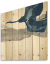Gouache Sapphire on Gray IV - Modern & Transitional Print on Natural Pine Wood