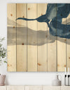 Gouache Sapphire on Gray IV - Modern & Transitional Print on Natural Pine Wood
