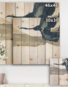 Gouache Sapphire on Gray IV - Modern & Transitional Print on Natural Pine Wood