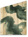 Gouache Green on Gray I - Modern & Transitional Print on Natural Pine Wood
