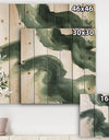 Gouache Green on Gray I - Modern & Transitional Print on Natural Pine Wood