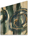 Mettalic Indigo and Gold III - Posh & Luxe Print on Natural Pine Wood