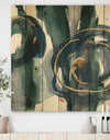 Mettalic Indigo and Gold III - Posh & Luxe Print on Natural Pine Wood