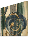 Mettalic Indigo and Gold I - Posh & Luxe Print on Natural Pine Wood