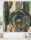 Mettalic Indigo and Gold I - Posh & Luxe Print on Natural Pine Wood