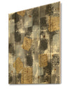 Gold Glamour Squares II - Modern & Transitional Print on Natural Pine Wood