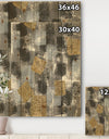 Gold Glamour Squares II - Modern & Transitional Print on Natural Pine Wood