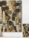 Gold Glamour Squares I - Modern & Transitional Print on Natural Pine Wood