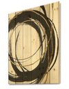 Gold Glamour Circle III - Posh & Luxe Print on Natural Pine Wood