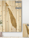 Glam pure Gold Feather I - Glam Print on Natural Pine Wood