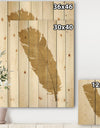 Glam pure Gold Feather II - Glam Print on Natural Pine Wood