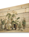 Greenhouse Orchids - Floral Cottage Print on Natural Pine Wood