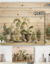 Greenhouse Orchids - Floral Cottage Print on Natural Pine Wood