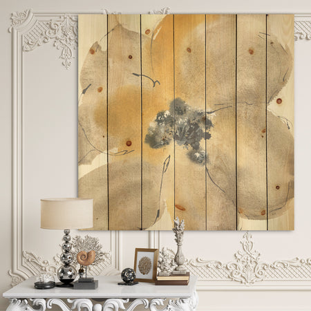 Galm Flower Tones I - Traditional Print on Natural Pine Wood