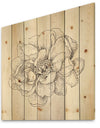 Pen and Ink Florals IV - Farmhouse Print on Natural Pine Wood