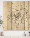 Pen and Ink Florals IV - Farmhouse Print on Natural Pine Wood