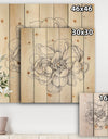 Pen and Ink Florals IV - Farmhouse Print on Natural Pine Wood