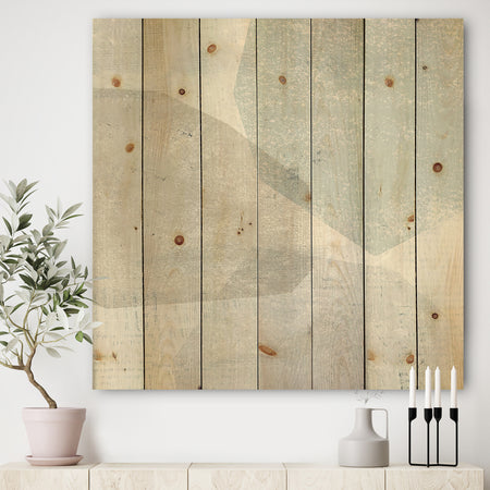 Grey and White Collage I - Modern & Contemporary Print on Natural Pine Wood