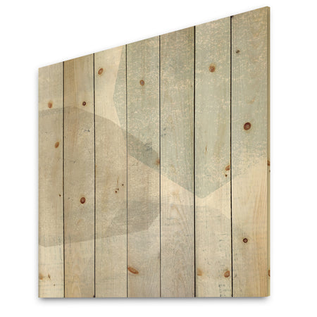 Grey and White Collage I - Modern & Contemporary Print on Natural Pine Wood