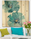 Blue Cosmos Indigo II - Farmhouse Print on Natural Pine Wood