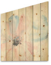 Pink Shabby Floral I - Shabby Chic Print on Natural Pine Wood