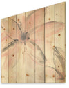 Pink Shabby Floral II - Shabby Chic Print on Natural Pine Wood