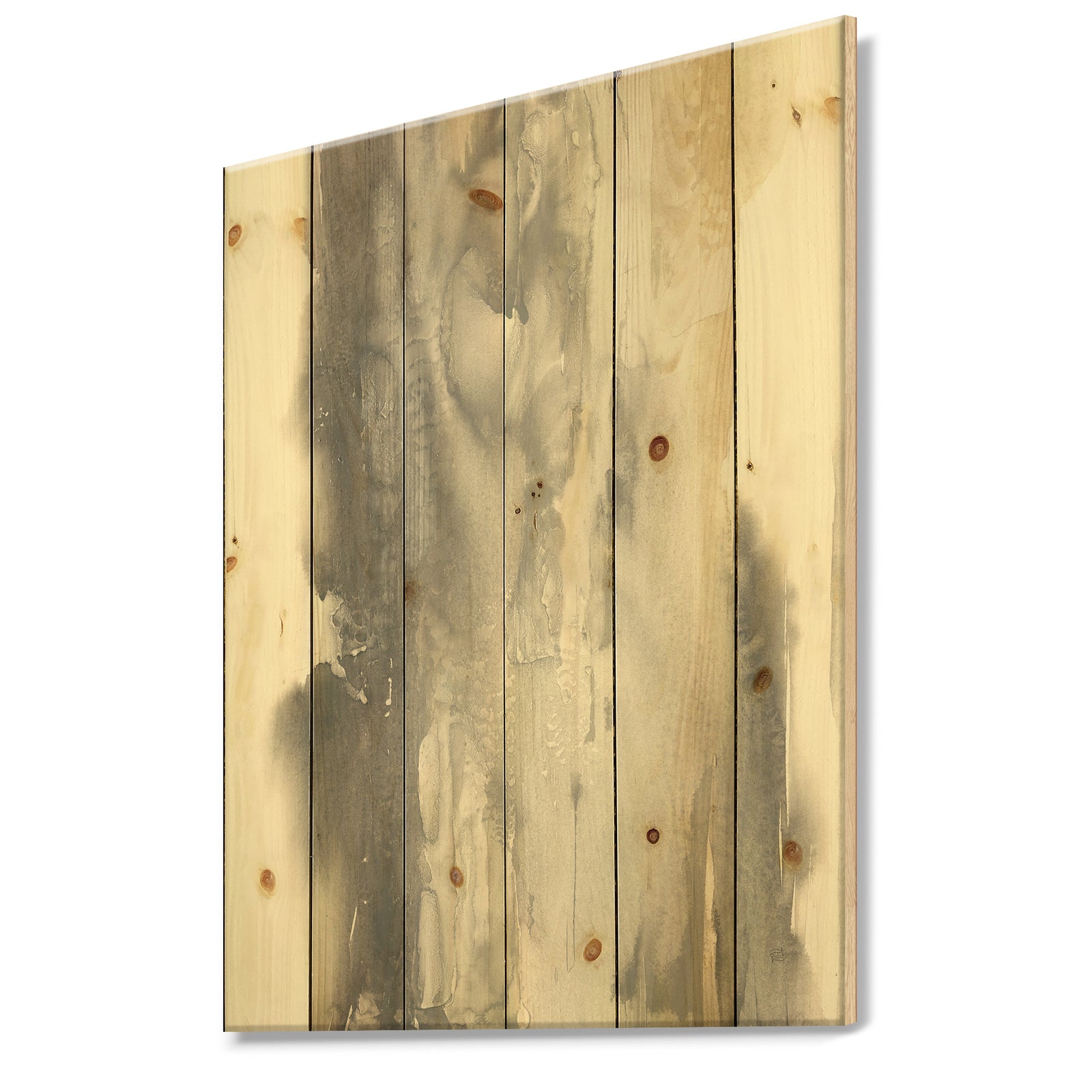 Gold Glamour Direction II - Modern & Contemporary Print on Natural Pine Wood