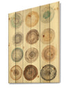 Geometric Cream Circles - Modern & Contemporary Print on Natural Pine Wood