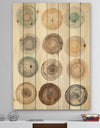 Geometric Cream Circles - Modern & Contemporary Print on Natural Pine Wood